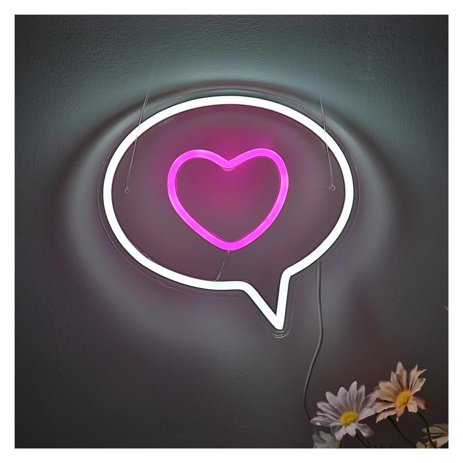 Insegna al neon Bolla con cuore per insegna al per neon per alimentazione per dimmerabile per luce per