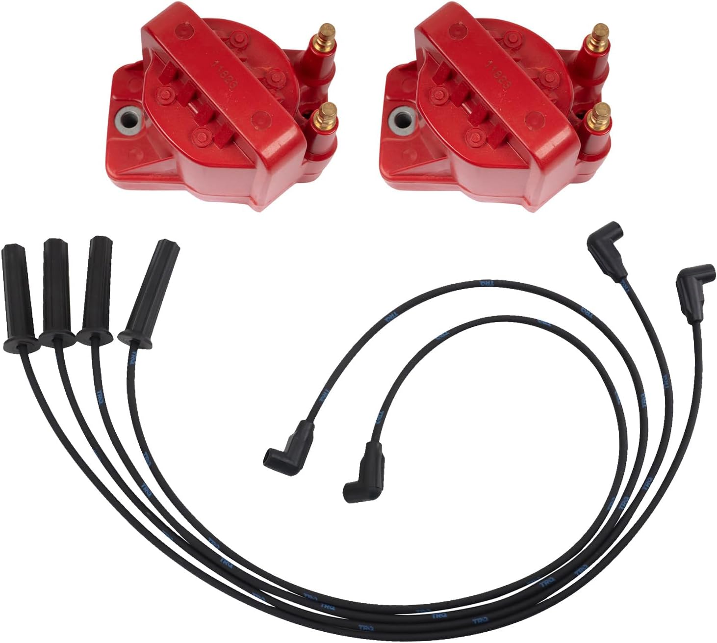 TRQ Ignition Coil Kit 3 Piece Compatible with 1998-2003 Chevrolet S10 1998-2003 GMC Sonoma 1998-2000 Isuzu Hombre