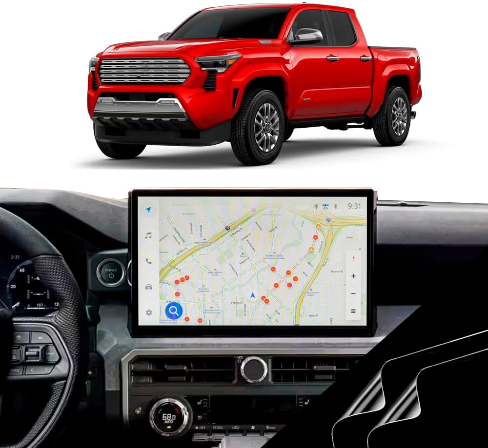 2026-2025 Toyota Tacoma 14 inch Screen Protector  Matte Anti-Glare, Anti-Fingerprint, Scratch-Resistant PET Film Full-Coverage Laser-Cut by Artemis Shields  2-Pack