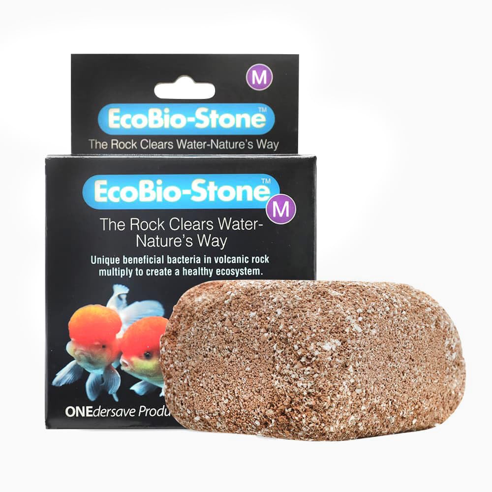 Aquarium Stone for Natural Water Clarification and Odor Removal Featuring Beneficial Bacteria (Medium)