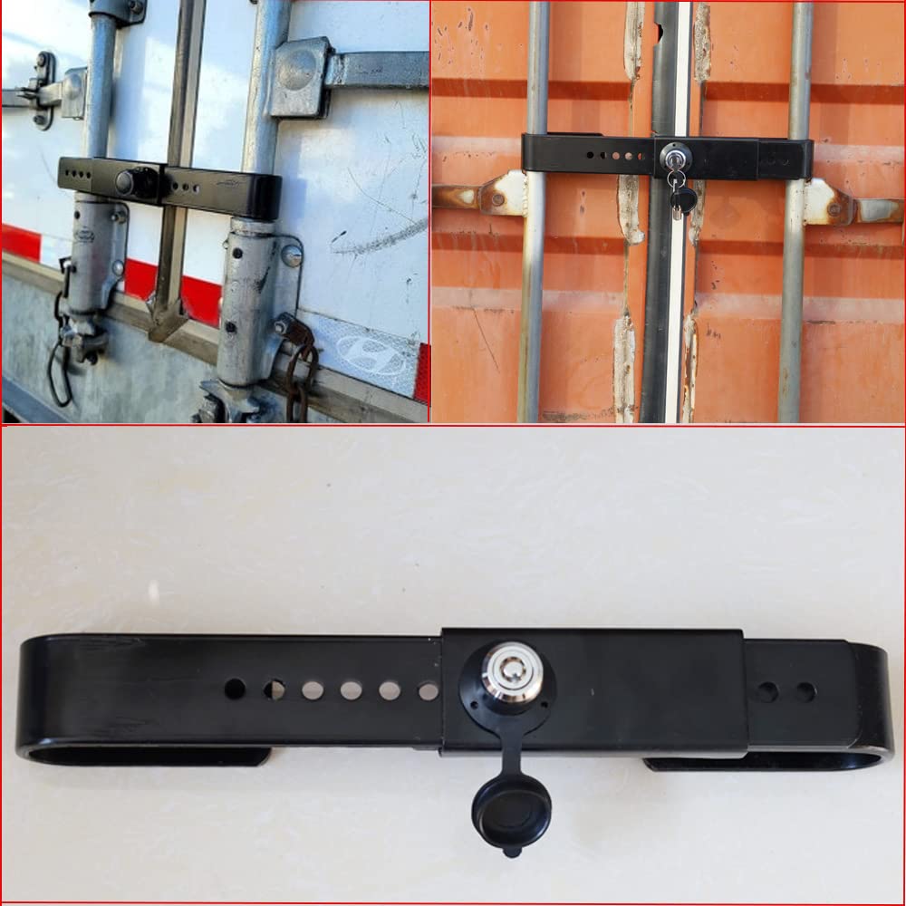 Heavy Duty Shipping Container Lock - Adjustable 12.6-20.5 Inch Orange Powder Coated Security Lock