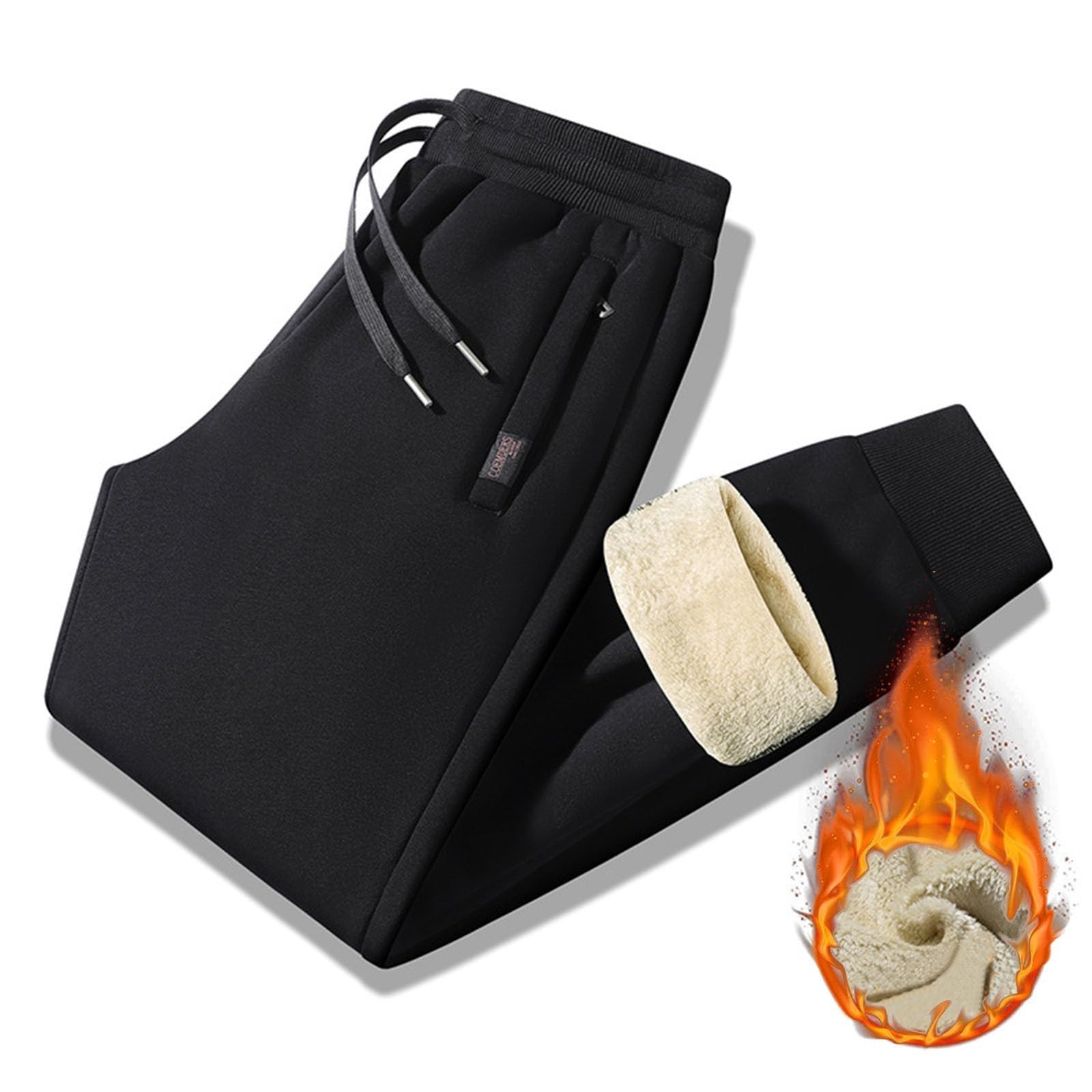 Pantalón Deportivo de Invierno con Forro Polar, térmico y con puño Ajustado, Ideal para Deportes al Aire Libre y Uso Diario.