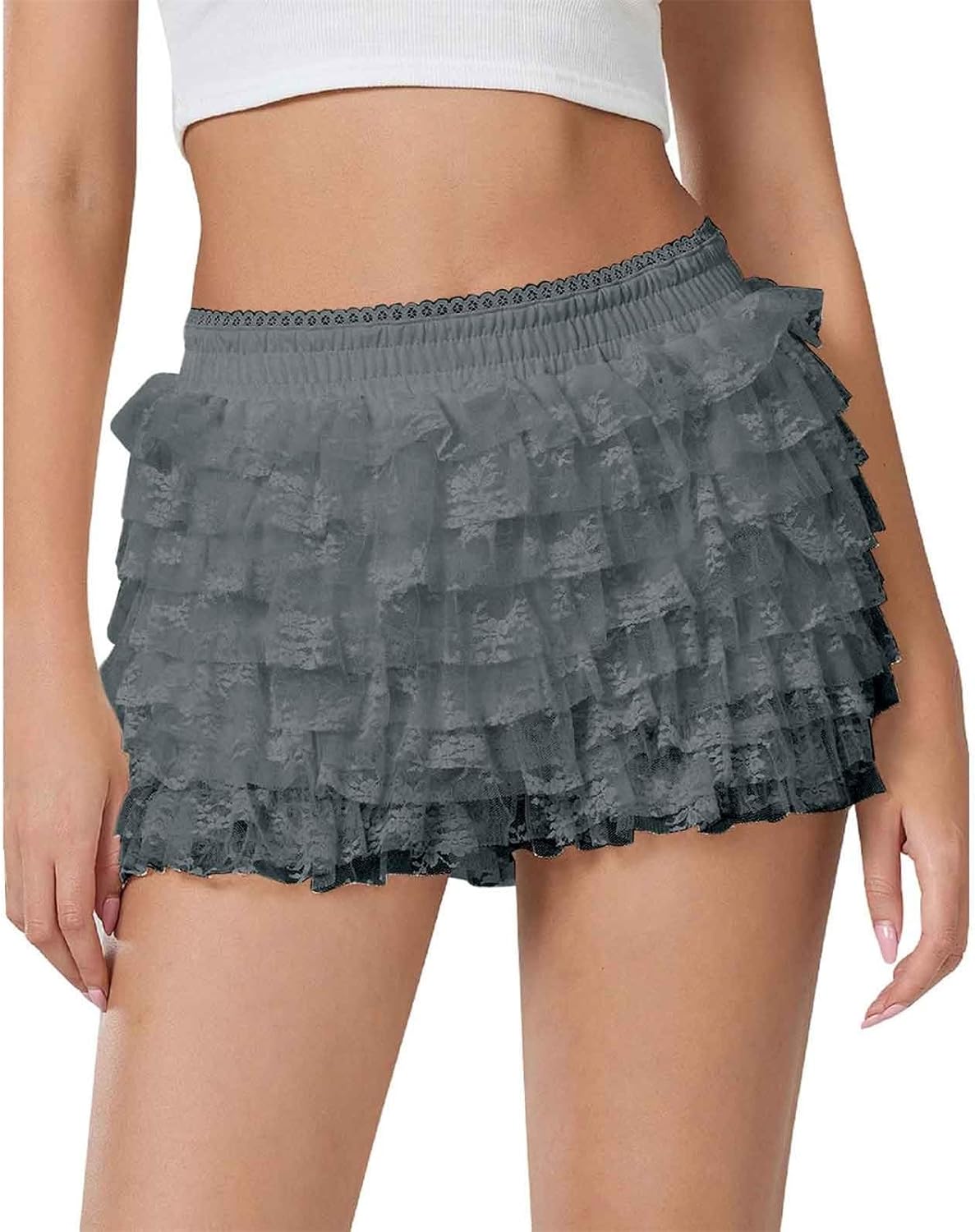 Jupe En Tulle Femme Plissée Midi Tulle A-Ligne Taille Haut Rockabilly Petticoat Tutu Jupon Robe De Fête Mariage Party