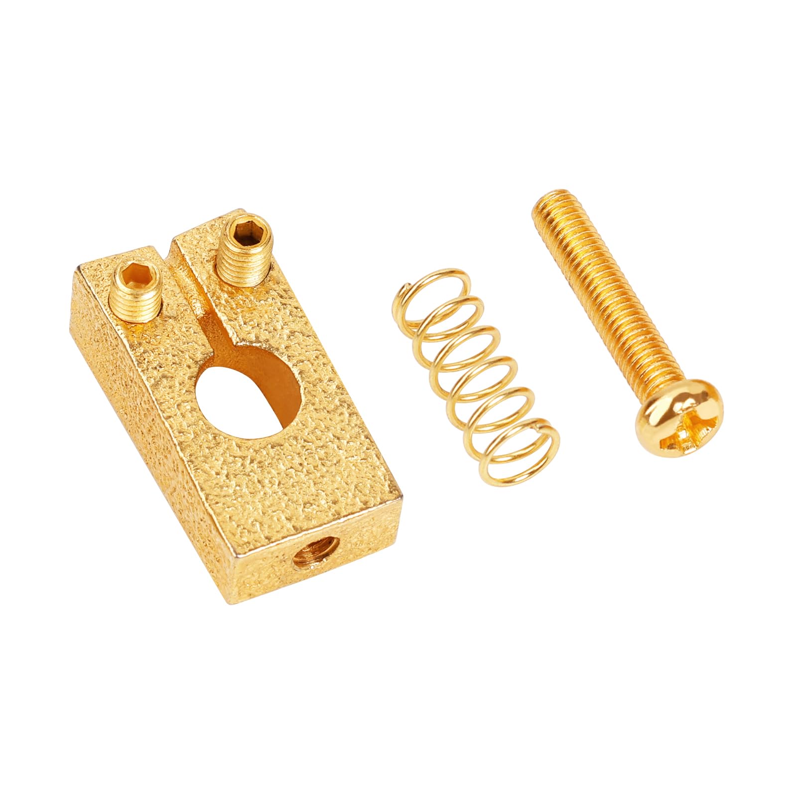 Banworks 10.5mm (13/32") PRS Style Tremolo Bridge Saddles Set Brass Modern Saddles for Strat ST Electric Guitars 52.5mm (2-1/16") String Spacing Pack of 6 JT/QM-05 Golden - Image 4