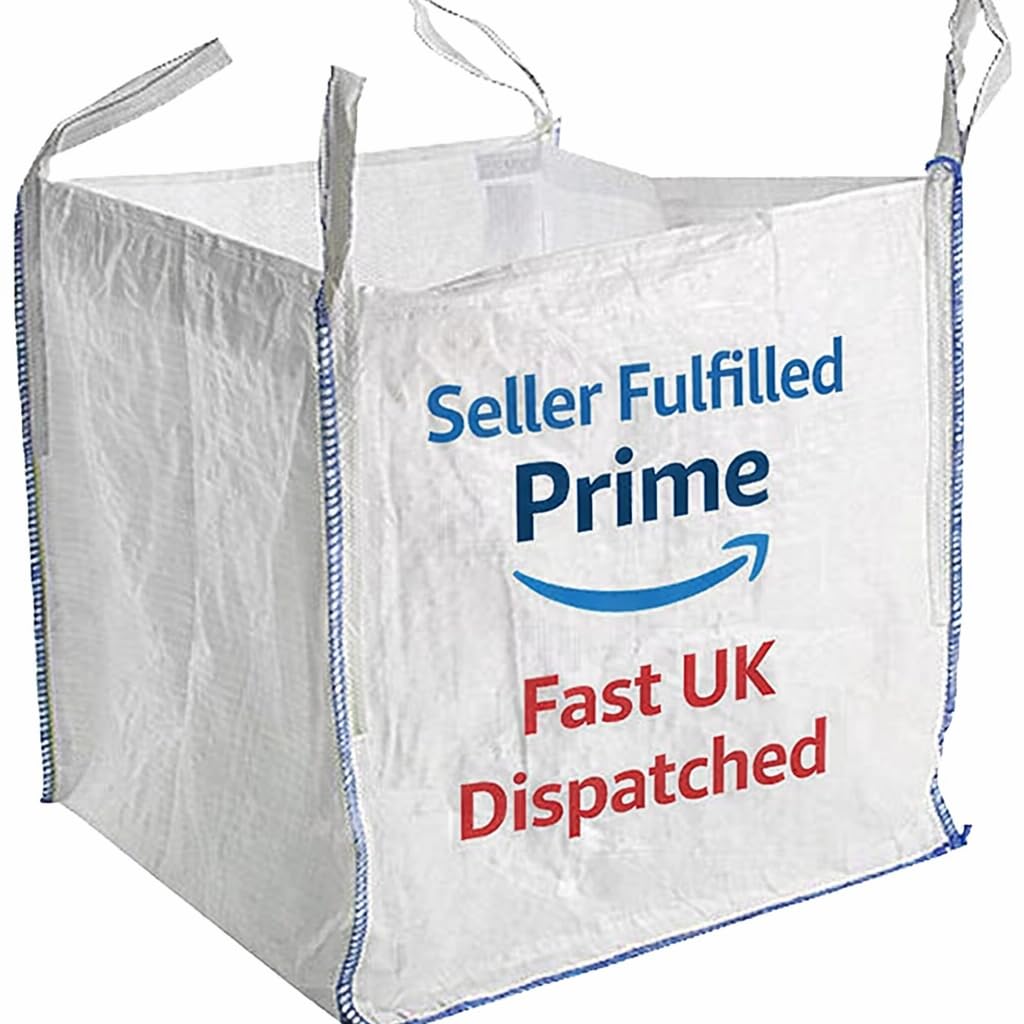 5 x 1 tonne bags Builders 1 Tonne Builders Bags – Heavy Duty Bulk FIBC Bags for Garden Waste, Sand, Aggregate, Construction & Storage – White Jumbo Dumpy Bags 85x85x85cm with Lifting Loops - 4