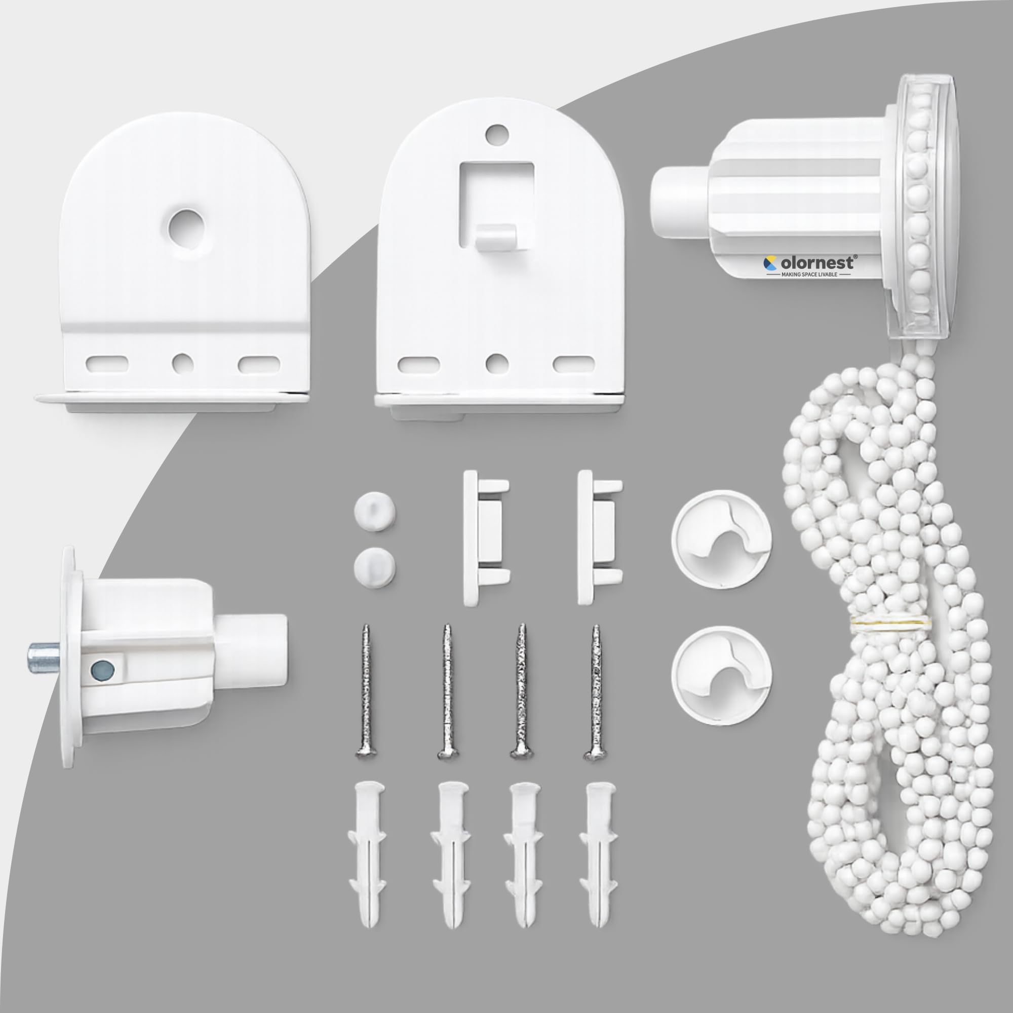 Roller Blinds Brackets Accessories Kit | Heavy Duty 8 Gear Roller Mechanism for 38 MM Roller Poles with Metal Brackets for 38mm Blinds-image-22