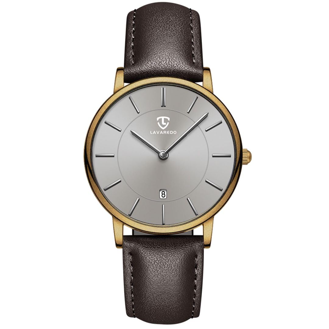 aswan watch Reloj Analógico de Cuarzo para Hombre con Correa de Cuero,Reloj Clásico y Elegante para Hombre con Esfera Ultrafina,Caja de 39MM,Indicador de Fecha