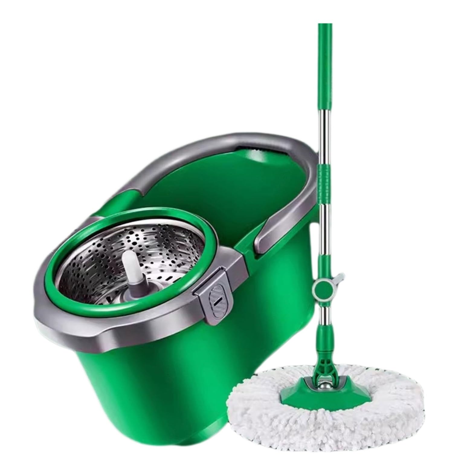 Bodenwischer Spin Mop Und Eimer Mit Wringer Set Mop Für Bodenreinigung Bodenwischer Eimer Nass- Oder Trockennutzung Wischmopp(Grün)