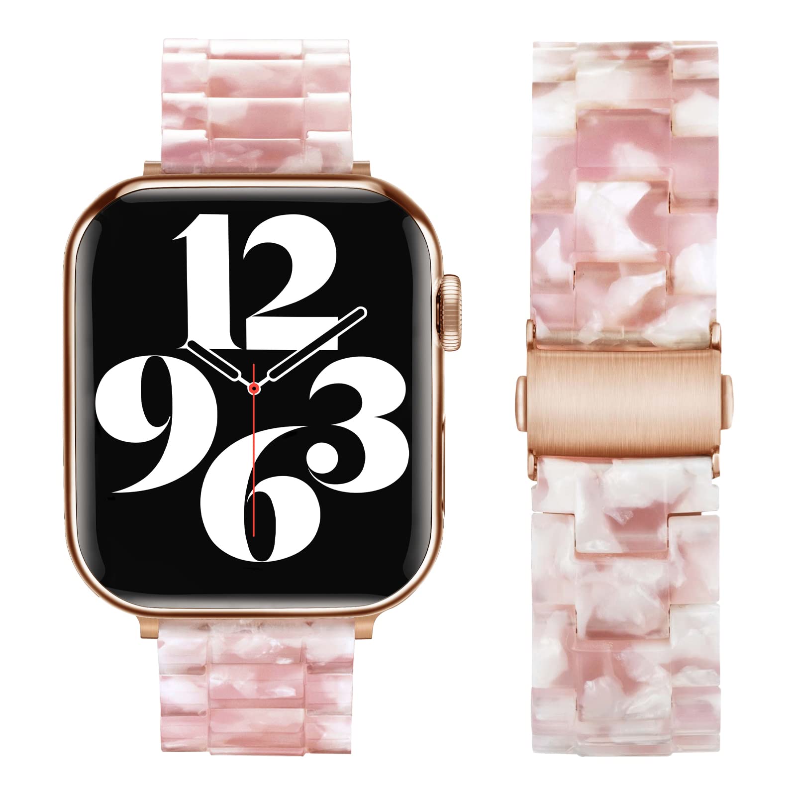 SEURE Compatible con correa Apple Watch 38 mm 40 mm 41 mm 42 mm 44 mm 45 mm, mujeres hombres Watch Pulsera colorida de resina de repuesto con hebilla de acero inoxidable para Serie SE/8/7/6/5/4/3/2/1 — view 8