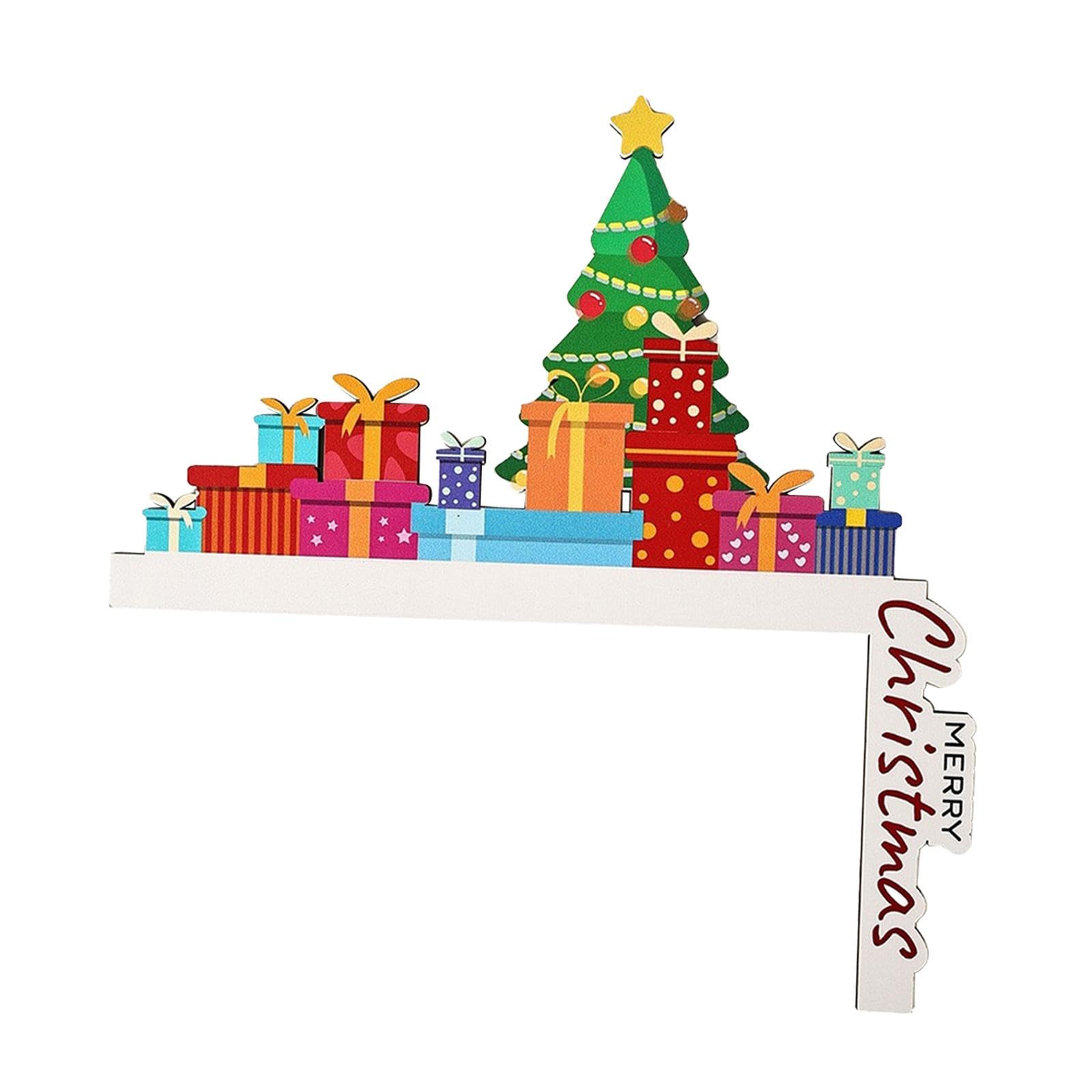 Menolana Christmas Door Corner Sign Frames Wood Corner Decoration Party Supplies Christmas Door Frame Decor for Indoor Windows Outdoor - Gifts