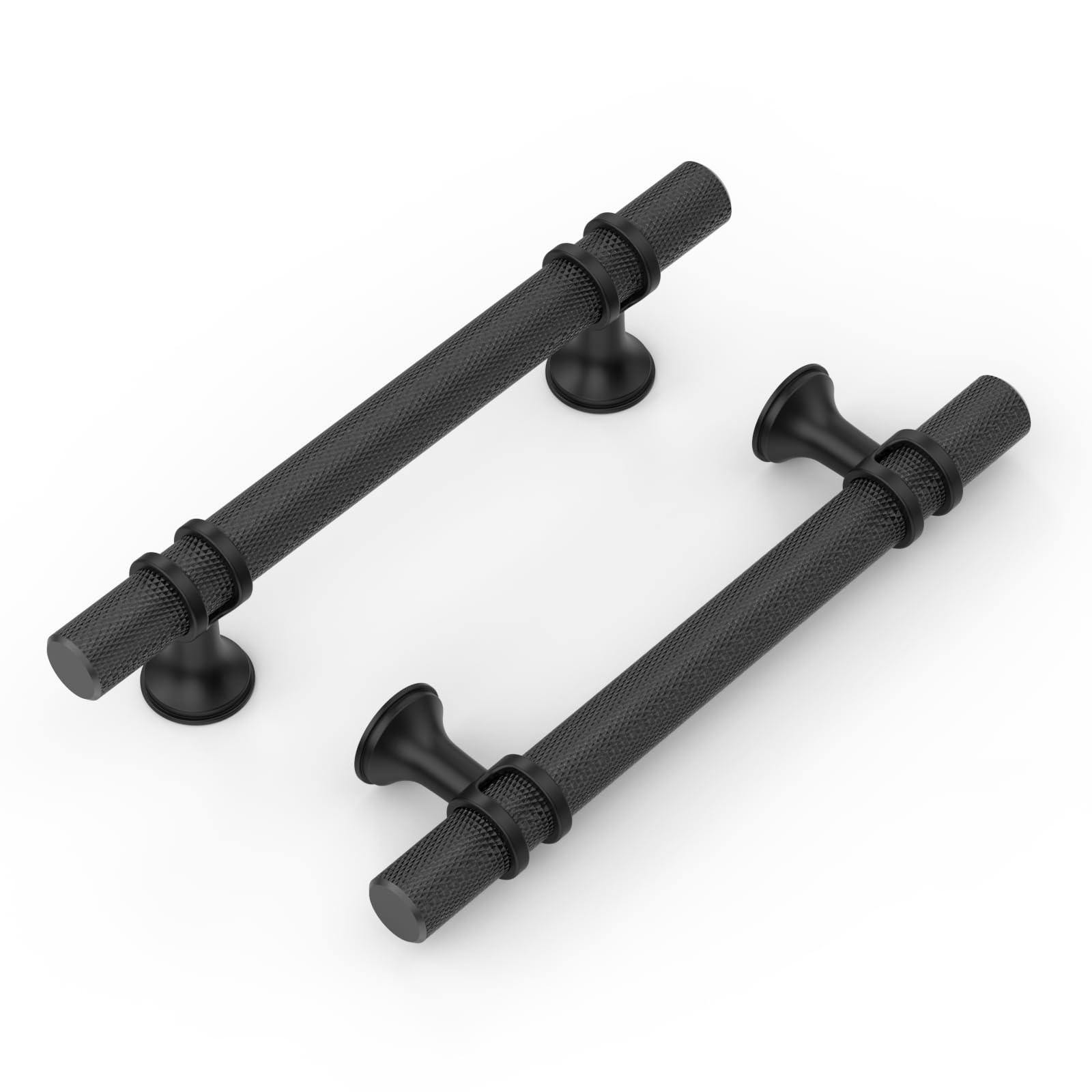 Coinkoly 10 Pack 3-3/4"(96mm) Gold and Matte Black Cabinet Pulls Knurled Kitchen Cabinet Handles Drawer Pulls Cupboard Hardware for Cabinets