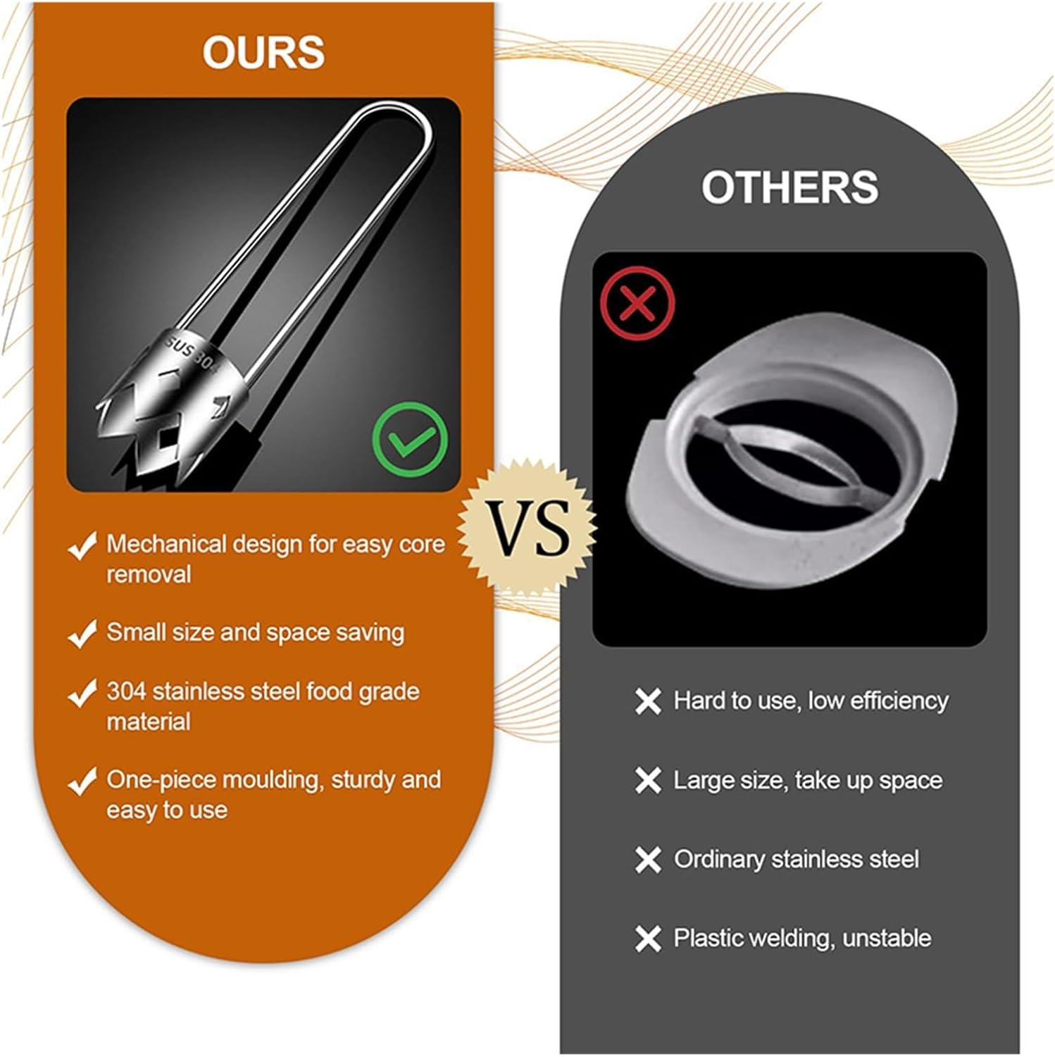 Fruit Vegetable Pepper Corer Seed Remover 304 Stainless Steel Seed Corer Core Remover Fruit Vegetable Extractor Kitchen Tools Gadget For Pitting Bell Peppers Apples(1pc T-Shape)