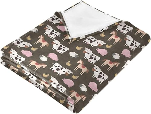 Miniatura 2 de Farm Pattern Animals Blankets & Throws Microfiber Comfy Fall Throw Blanket 60x90 Inches for Office Sofa Camping Chair Adults Kids Plush Blanket