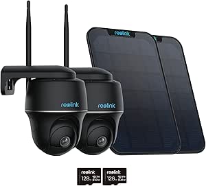 Reolink Solar Powered Security Camera, Argus 3 Ultra+Solar Panel With 2.4/5GHz WiFi, 4K Color Night Vision Battery CCTV Camera Systems