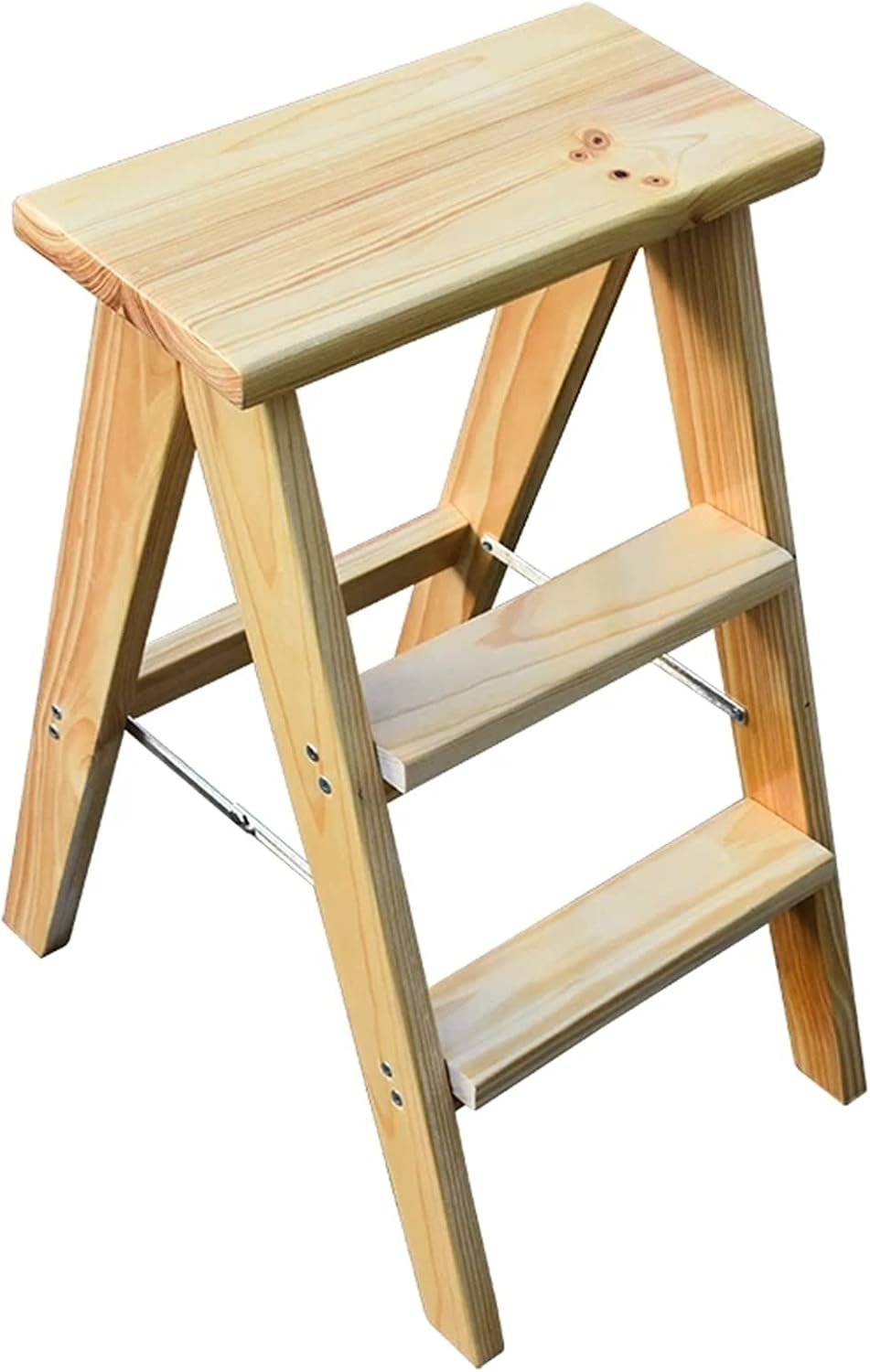 脚立 踏み台 折りたたみステップスツール家庭用シンプルな携帯用スツール厚さの台所シート多目的小さな梯子 (色 : Wood, Siz