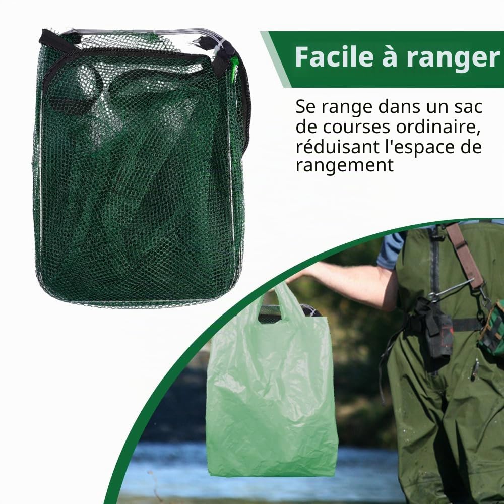Piège à crevettes, 58 × 22 cm Poissons de crabe en nylon, filet de pêche automatique, 6 trous filet de pêche pliable en nylon, pour attraper les crabes, les homards, les crevettes et les crabes