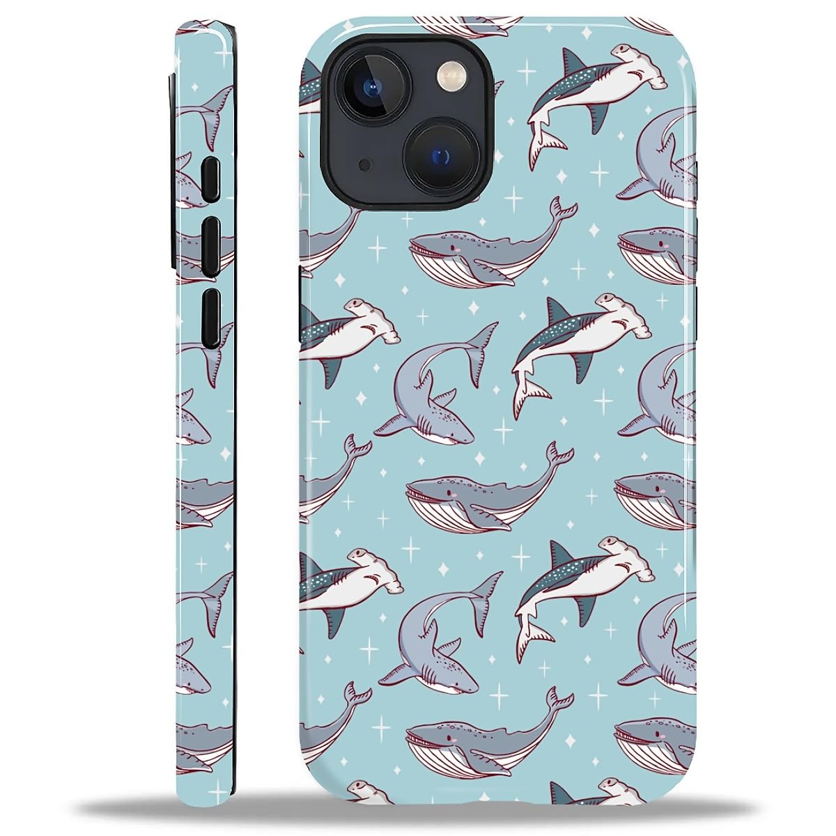 Zeggi Case for iPhone 14 Plus(Compatible with MagSafe),Soft TPU+Hard Acrylic 2-in-1 Glossy Phone Cover for Women,Shockproof Anti-Scratch Protective