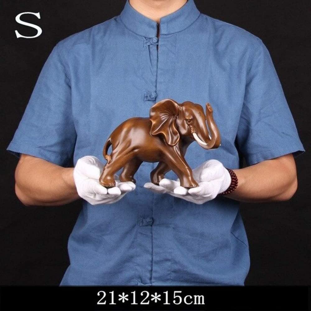 Figura creativa de elefante de resina de la suerte, hecha a mano, decoración del hogar, oficina, animales, manualidades, regalo, 21 cm
