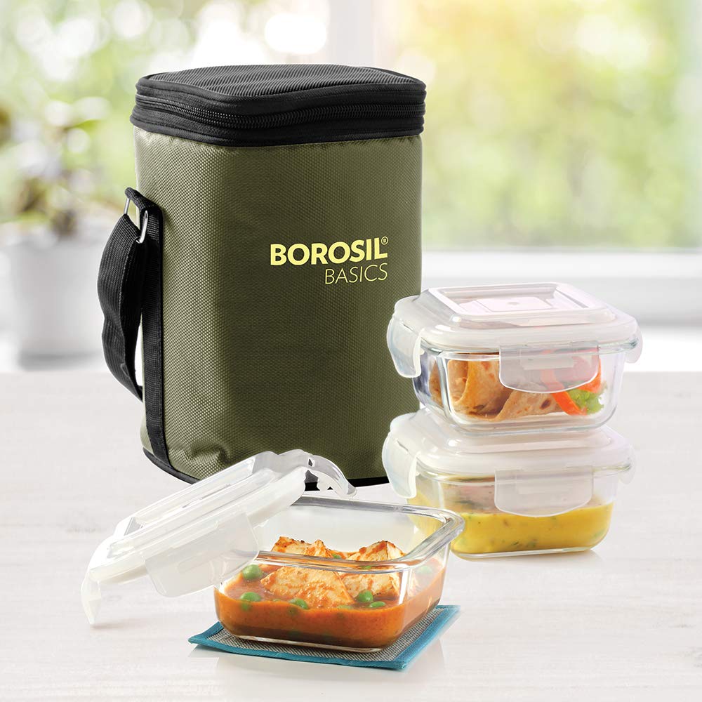 180 Ml Borosil Hydra Lunch Box Set Of BOROSIL Carry Fresh Lunchbox