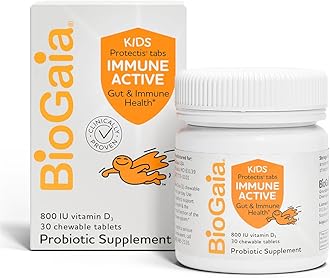 Immune Active Kids | Probiotic + Vitamin D | for Digestive & Immune Health | Ages 3+ | Allergen, Dairy, Soy & Gluten Free | Trusted by Pediatricians | 30 Day Supply | Orange Flavored Chewable