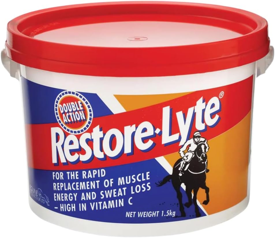 Equine Products Restore-Lyte, Clear, 1.5 kg. For The Rapid Replacement Of Energy And Sweat Loss. High In Vitamin C