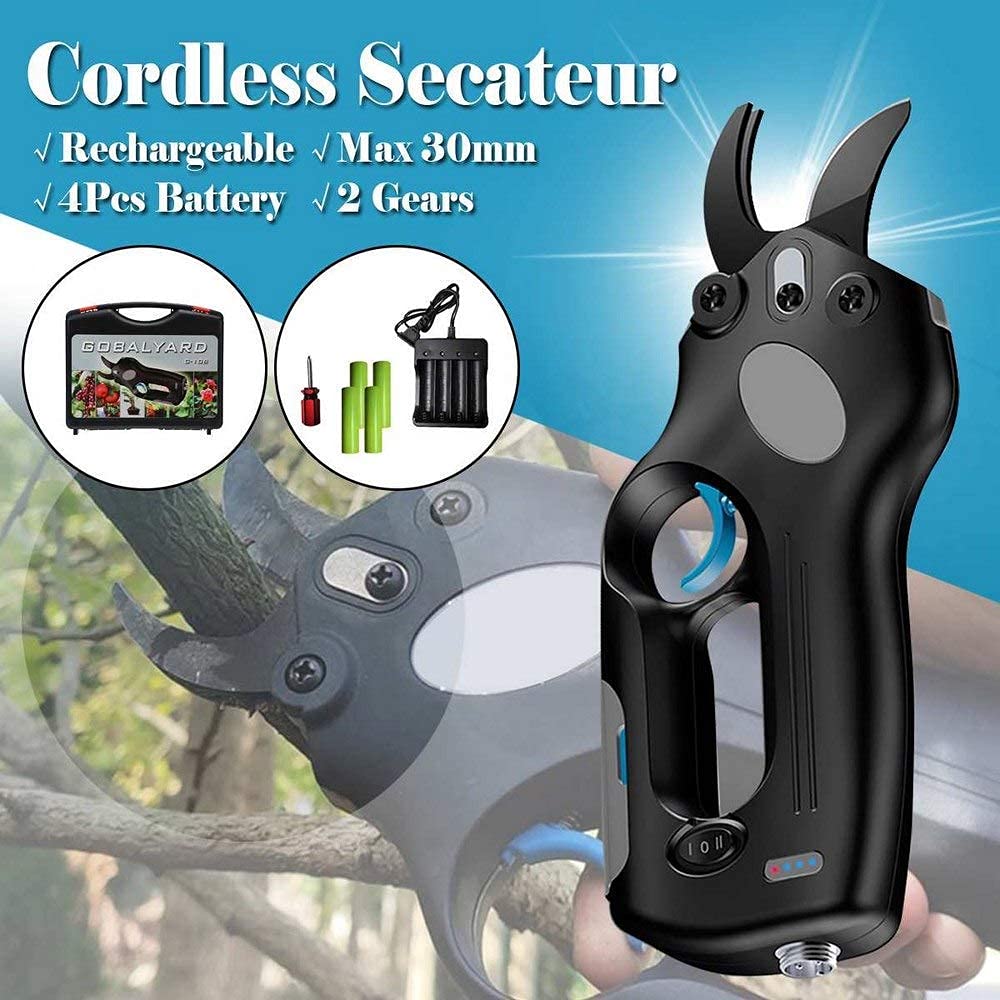 Mini tijeras cortadoras de ramas eléctricas, tijeras de podar eléctricas inalámbricas profesionales, batería de iones de litio de 12 V Tijeras de jardín Herramienta de corte de árboles frutales, diáme