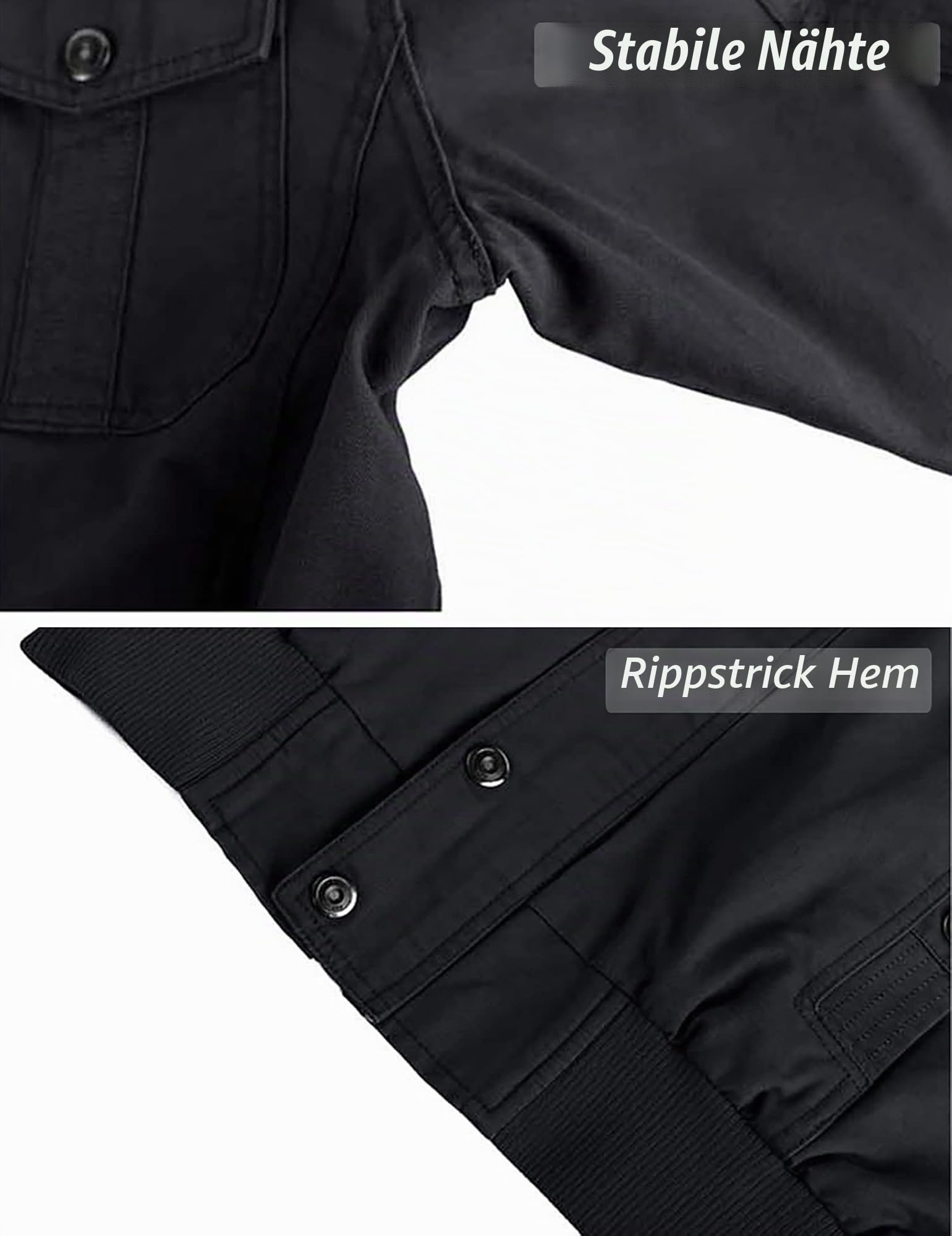 TACVASEN Herren Fleecejacke Warme Jacke Winter Thermojacke Gefüttert Übergangsjacke Militär Feldjacke Cargojacke mit Taschen | Baumwolle Gefüttert Vintage Herrenjacke Casual Windbreaker Jacke Blouson Lang Arbeitsjacke Für Männer