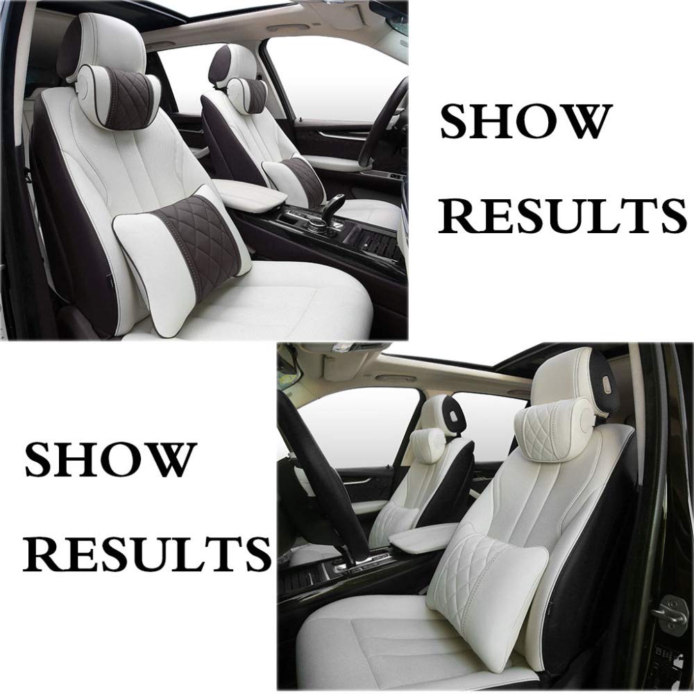 ZXCVB Cuscino per Poggiatesta per Seggiolino Auto Poggiatesta da Viaggio per Auto Poggiatesta per Collo in Pelle Regolabile in Pelle PU per Supporto per Collo da Viaggio,Yellow-backrowpillow