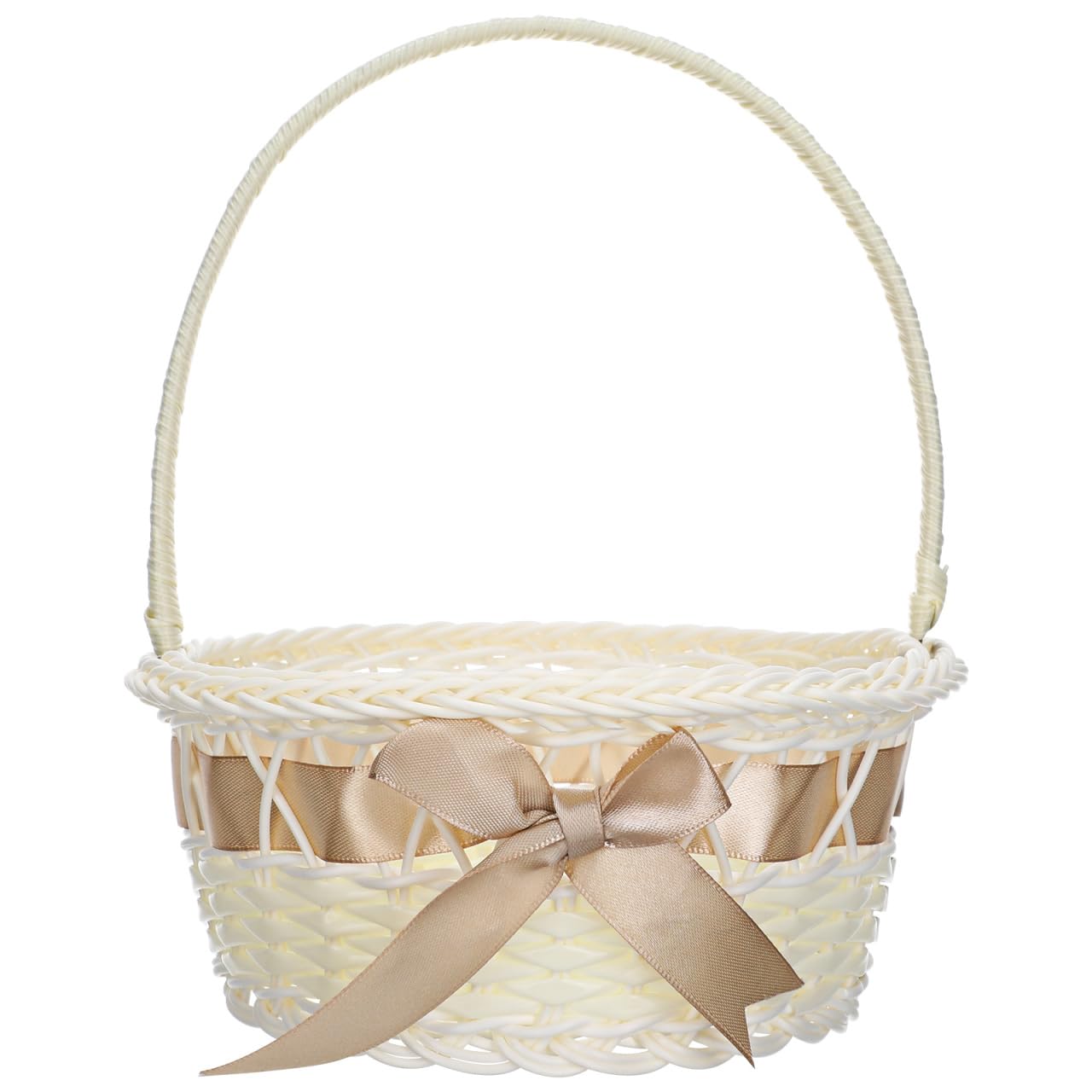 MAGICLULU Cesta De Mimbre Pequeña: Cesta De Mimbre Tejida Para Niña De Las Flores Cesta De Almacenamiento De Hecha A Mano Cestas Decorativas Cestas De Almacenamiento Con Lazo Y Asa