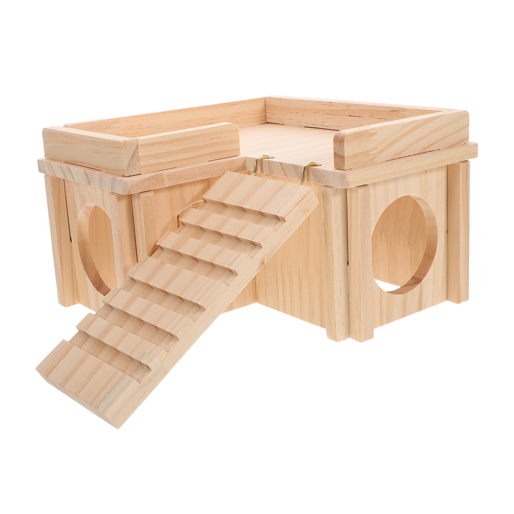 FUTUREORYY Large Bearded Dragon Hideout with Climbing Ramp and Basking Platform Natural Wooden Reptile Habitat Shelter for Terrariums and Lizard Enclosure Accessories