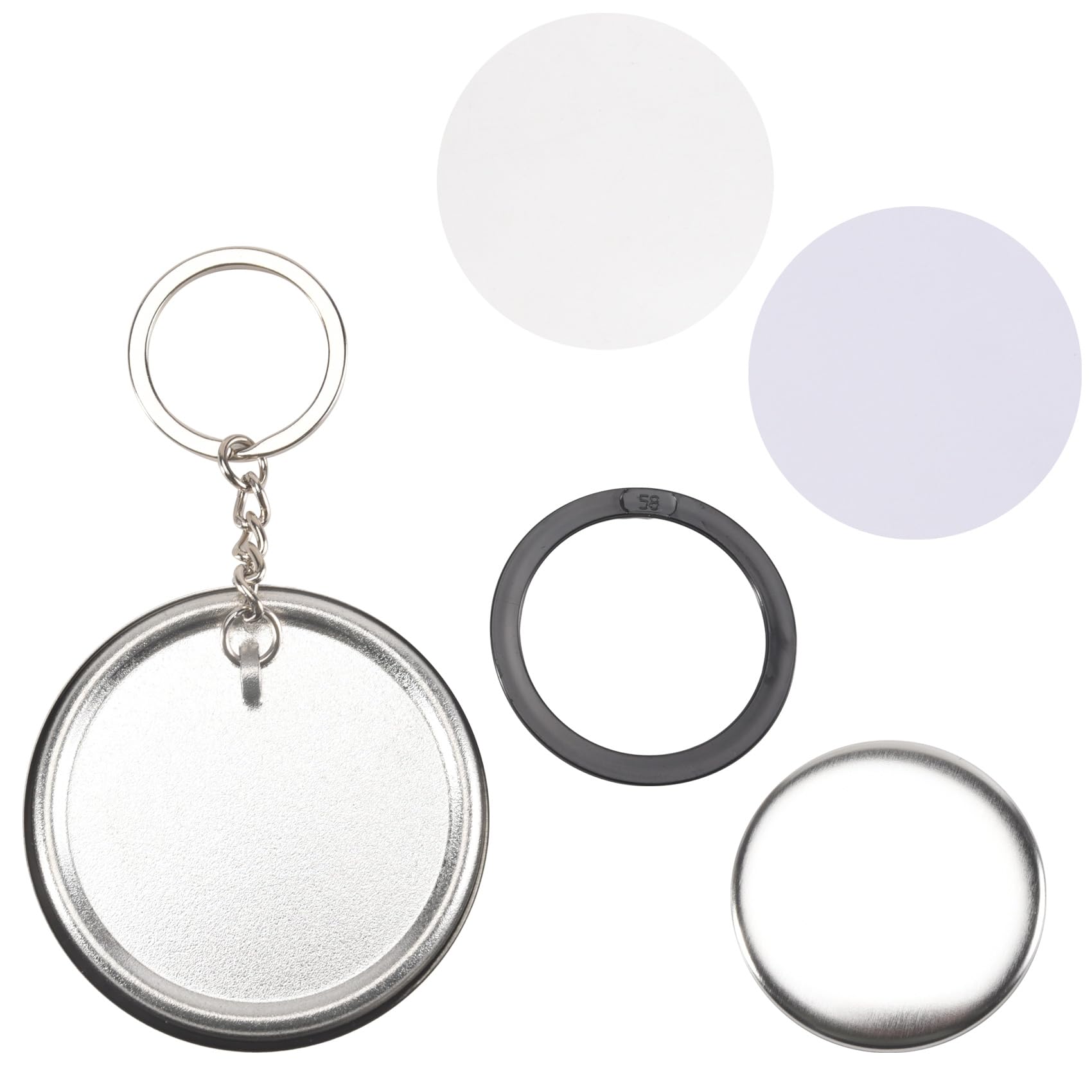 Vkyipg Button Maker Keychains, 58mm/2.25 Inch Pin Making Kit, Metal Button Badge Sets