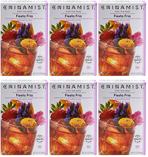 Filter Bags, Strawberry And Guava Flavored Black Tea, Restaurant Style Iced Tea, 4 Count, Each Bag Makes 1/2 Gallon (pack Of 6)