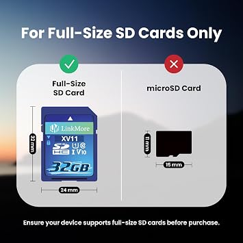 LinkMore XV11 32GB Full-Size SDHC Card, UHS-I U1 V10, 97MB/s Read