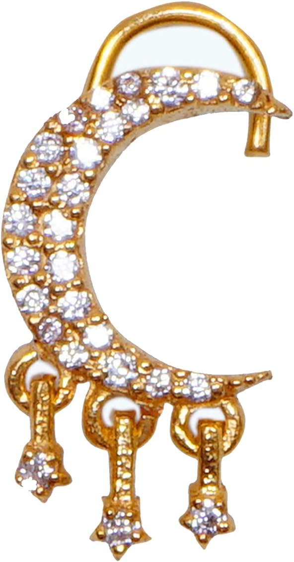 Indian Nose Ring Gold Nose Jewelry Crock Screw Nose Pin Flower Nose Hoop Indian Nose Stud Gold Nose Piercing Moon Nose Piercing
