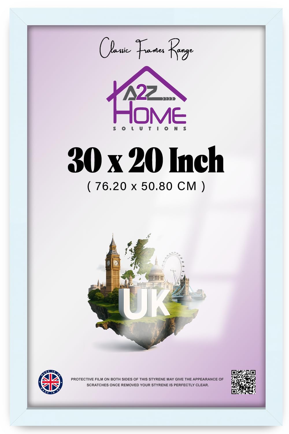 A2Z Home Solutions® Large Wall Picture Frame Stunning Look Quality Backing Landscape & Portrait Display Photo Frame For Wall Poster Canvas Painting Certificate Art Gallery (20x30 cm, White)