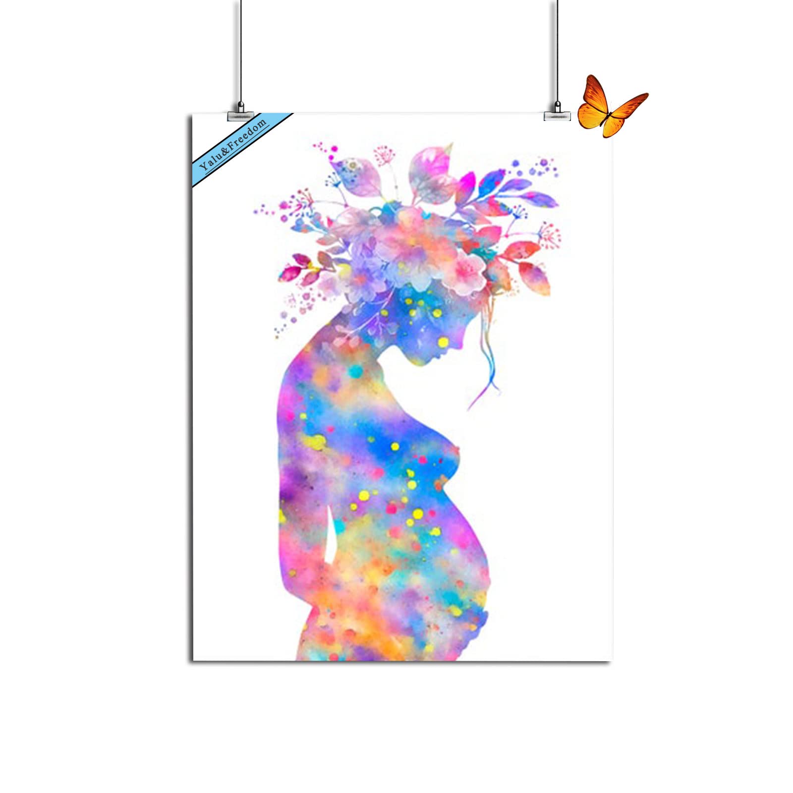 Buy BabyShowerArtFloralFetusWatercolorPrintPregnancyStages