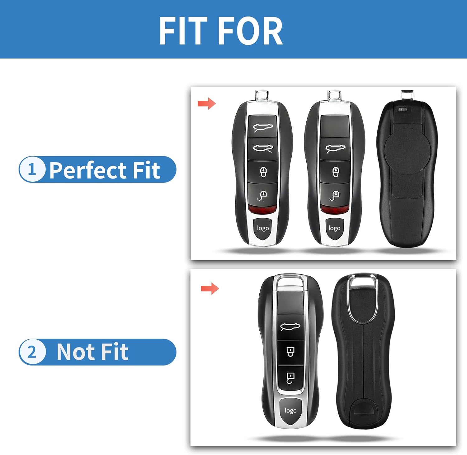 T-carbon Key Fob Cover Compatible with Porsche Cayenne 2011-2017, Panamera Boxster Cayman 2010-2016, Macan 2014-2025 - Image 2