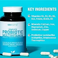 Vista 5 de GOBIOTIX Multivitamínico con probióticos y enzimas digestivas - 25 mil millones de UFC - Salud digestiva, probióticos para mujeres y hombres