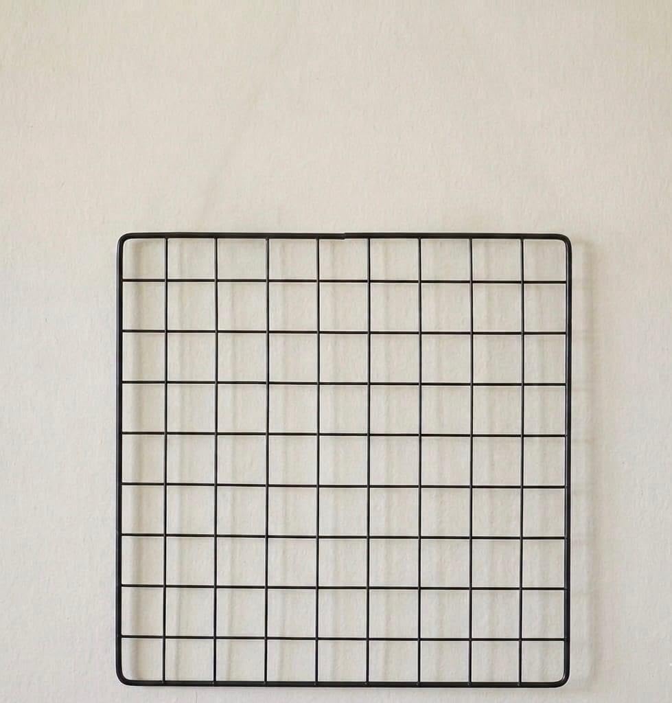 Metal Wire Grid Photo Display Frame for Wall | 30 x 30 CM Black Iron Mesh Memo Board | Wall Mounted Picture Organizer for Photos, Notes, Postcards, Artwork, Home Office Bedroom Decor-image-13