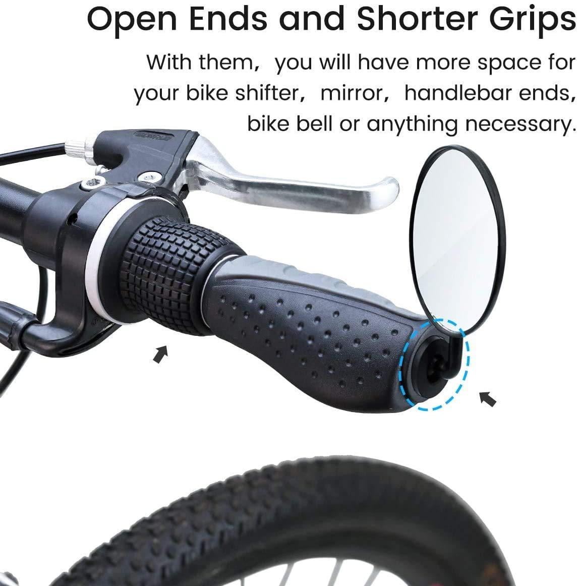 PRUNUS Design Ergonomique, Poignée de Guidon générique pour vélo de Montagne MTB 22.2mm