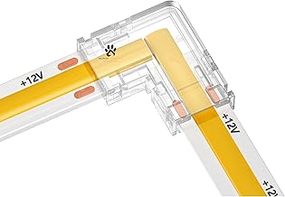 Mufasa LED Strip Connectors - DIY Strip to Wire Quick Solderless Connection for 12v 24v Single Color Led Strip Lights Profile Light Accessory (Non Waterproof) (Pack of 10) (L Corner, 10MM)