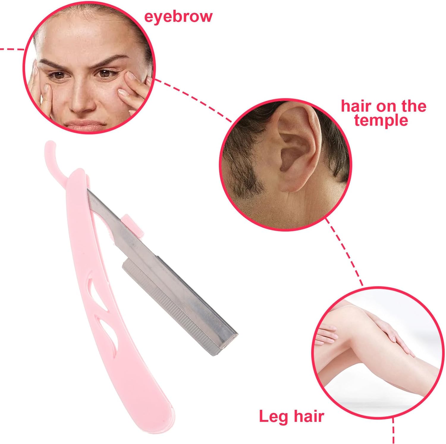 Stainless Steel Eyebrow Trimmer Set 101 Piece Folding Razor