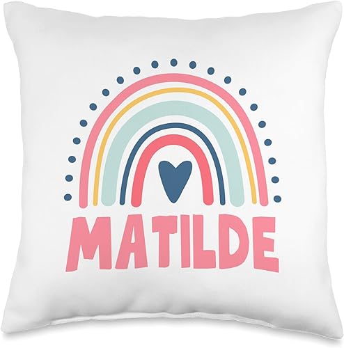 Matilde Name Custom Woman Myth Legend Pink Birthday Party Throw Pillow, 16x16, Multicolor