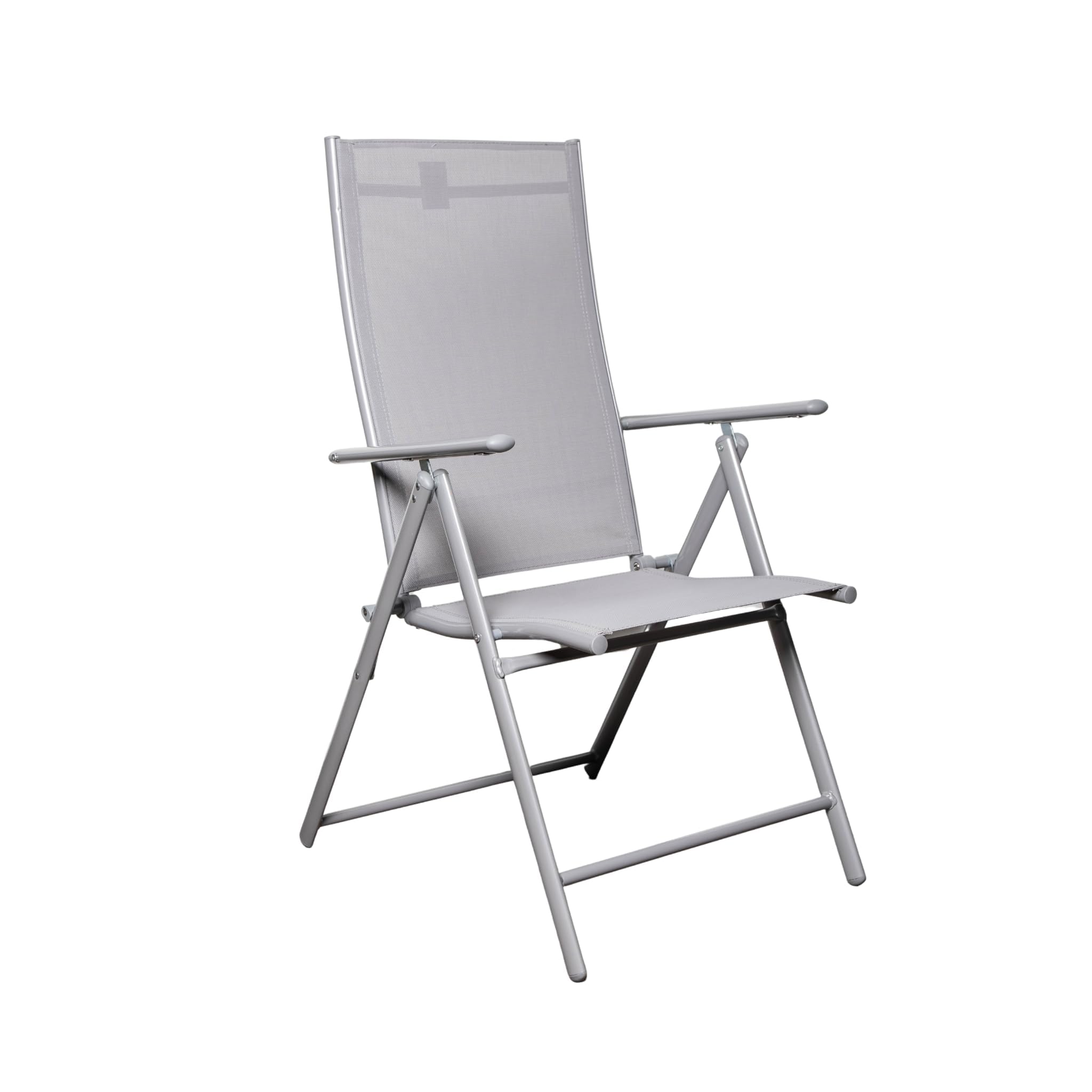 Samuel ALEXANDER Outdoor Garden Patio Multi Position Reclining Folding Chair in Grey