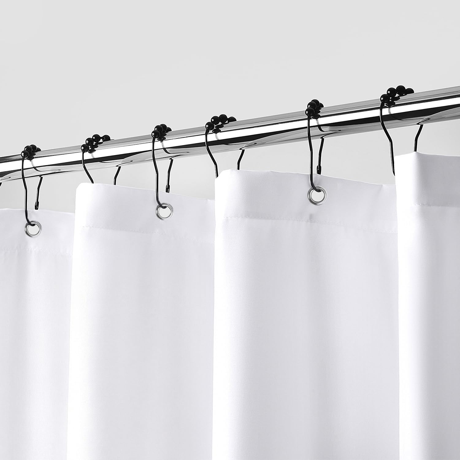 Photo 1 of downluxe Waterproof Fabric Shower Curtain Liner, White, 70"x72"