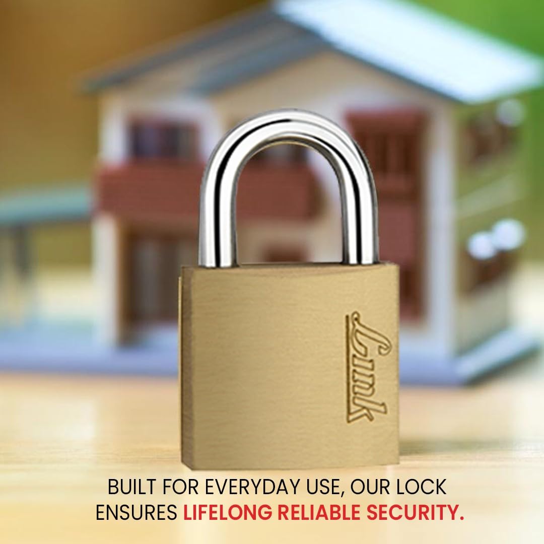 Link® PT 20mm Brass Padlock with Brass Keys | Mini Security Lock for Luggage, Bags, Backpack & Travel | Durable & Rust-Resistant | 1 Lock + 3 Keys | Made in India | 15 Years Warranty — Amazon image 3