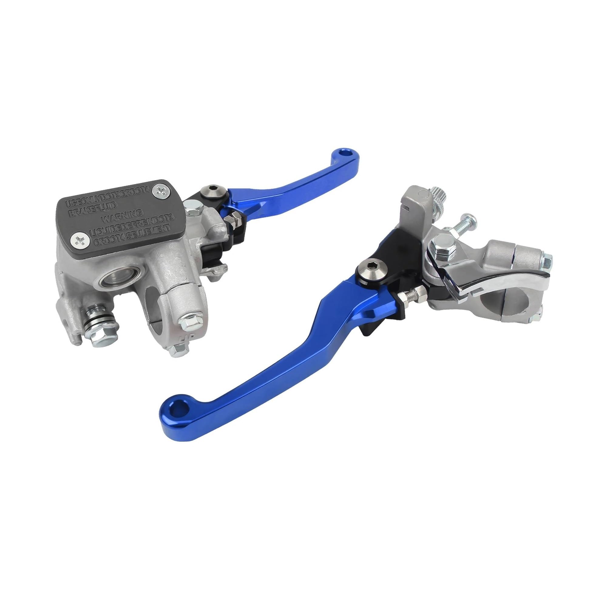 HONGSHIZI Handlebar Brake Clutch Lever Universal Motorcycle Clutch Brake Lever Pump Master Cylinder Reservoir Brake Lever(Blue)