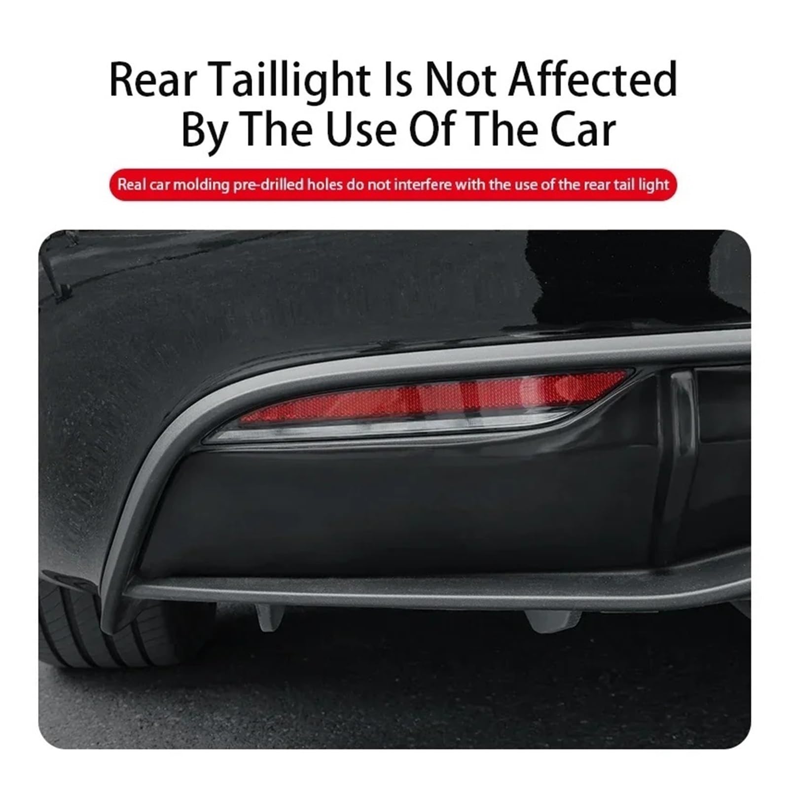 Splitter Pare-Chocs Arrière Protection de lèvre becquet châssis Pare-Chocs arrière Voiture pour Tesla pour modèle 3 Highland 2024 + déflecteur