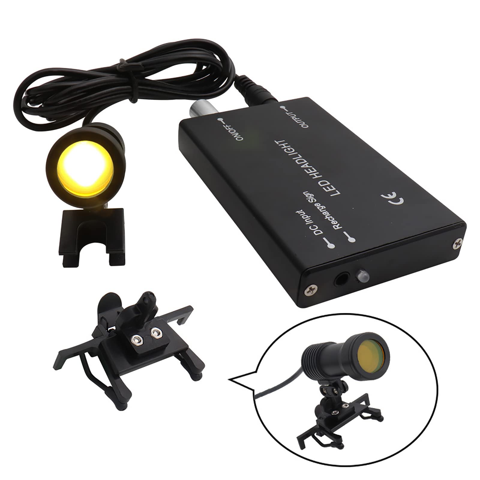 Occhialini chirurgici odontoiatrici, occhialini odontoiatrici a luce LED montati sulla testa, occhialini binoculari per chirurgia orale 2.5X / 3.5X, per dentisti di laboratorio odontotecnico medico