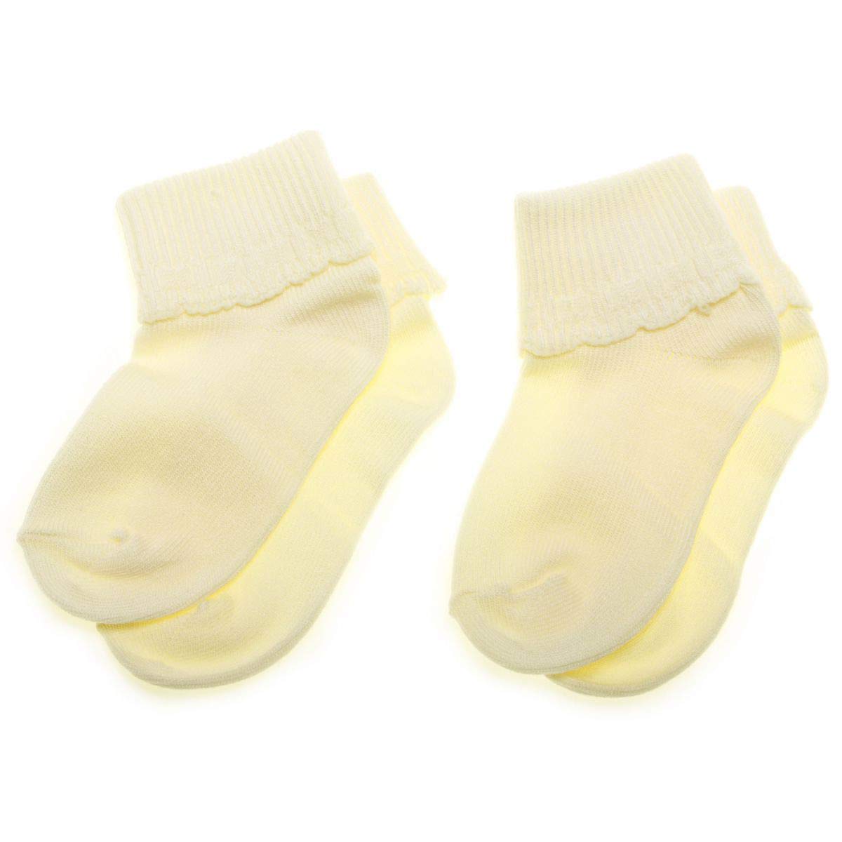 Quality Cotton Rich Cream Socks 2 Pairs baby [up to 6 months]